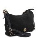 Sierra Suede Leather Shoulder bag Black TL142419