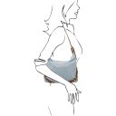 Sierra Bolso de asa Larga en Piel Agamuzada Azul claro TL142419
