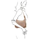 Sierra Sac à épaule en Cuir Suédé Beige TL142419