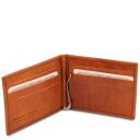Exklusive Leder Kartenhalter mit Geldklammer Honig TL142055