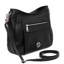 Brenda Schultertasche aus Weichem Leder Schwarz TL142450