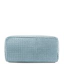 TL KeyLuck Borsa Shopping in Pelle Stampa Intrecciata Celeste TL141573
