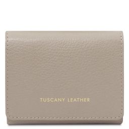 Iside Exclusive Leather Wallet - Small Size Light Taupe TL142436