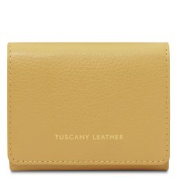 Iside Exclusive Leather Wallet - Small Size Pastel yellow TL142436