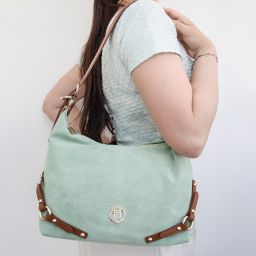 Sierra Suede Leather Shoulder bag Bordeaux TL142419