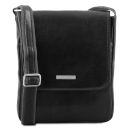 John Borsello da Uomo in Pelle con zip Frontale Nero TL142464