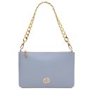 Diva Pochette in Pelle con Tracolla a Catena Celeste TL142461
