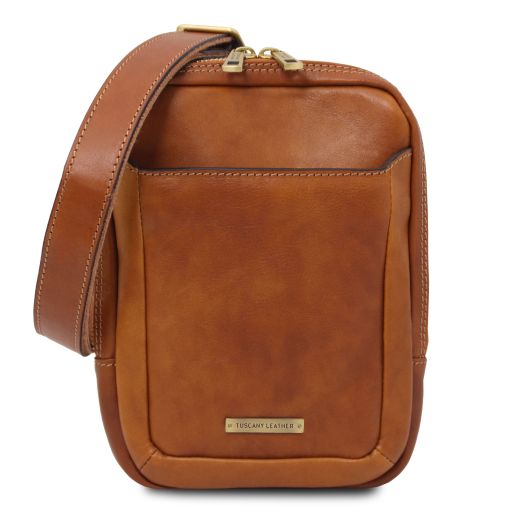 Mark Leather Crossbody Bag Natural TL142428