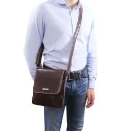 John Sac en Cuir Pour Homme Avec zip Frontal Naturel TL141408