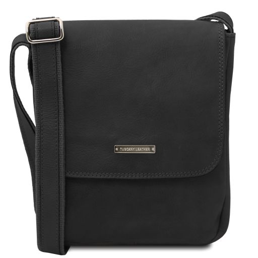 John Borsello da Uomo in Pelle con zip Frontale Nero TL141408