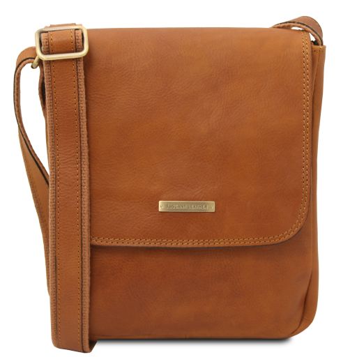 John Borsello da Uomo in Pelle con zip Frontale Naturale TL141408