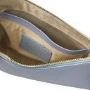 Diva Leather Clutch With Chain Strap Light Blue TL142461