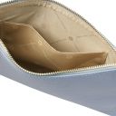 Diva Leather Clutch With Chain Strap Light Blue TL142461