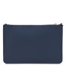 Diva Clutch aus Leder mit Schulterkette Dunkelblau TL142461