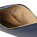 Diva Clutch aus Leder mit Schulterkette Dunkelblau TL142461