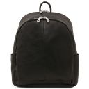 Canberra 2 Compartments Leather Backpack Black TL142460