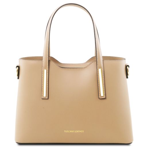 Olimpia Borsa Shopper in Pelle - Misura Piccola Champagne TL141591