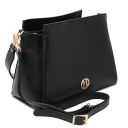 Abby Schultertasche aus Leder Schwarz TL142468
