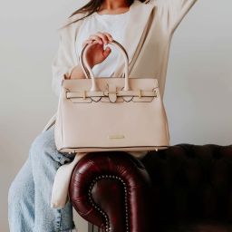 TL Bag Borsa a Mano in Pelle Caffè TL142174