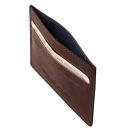 Elégant Porte Cartes de Credit en Cuir Marron foncé TL140805