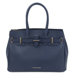 TL Bag Leather Handbag Dark Blue TL142174