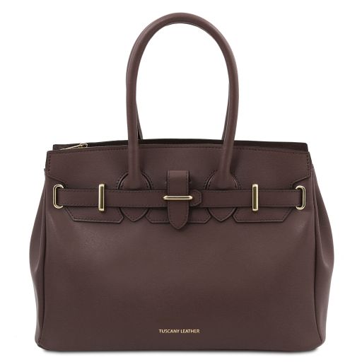 TL Bag Borsa a Mano in Pelle Caffè TL142174