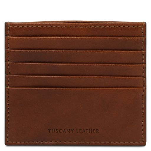 Leather Card Holder Brown TL142469