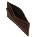Porte-cartes en Cuir Marron foncé TL142471