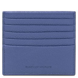 Leather Credit Card Holder Blue TL142470