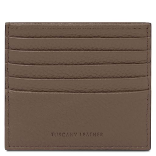 Porte-cartes en Cuir Taupe foncé TL142470