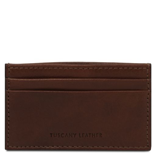 Porte-cartes en Cuir Marron foncé TL142473
