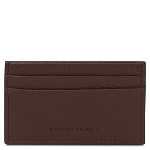 Kartenetui aus Leder Kaffee TL142474