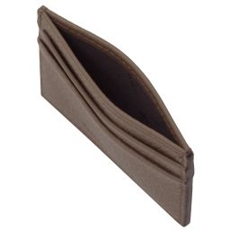 Leather Card Holder Dark Taupe TL142474