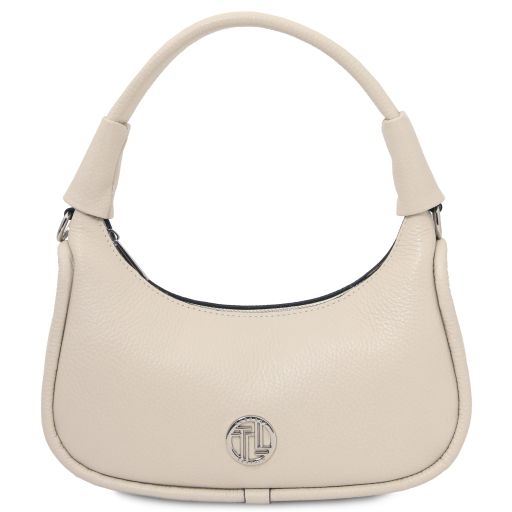 Michelle Leather Handbag - Small Size Beige TL142478
