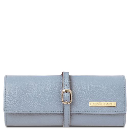 Soft Leather Jewellery Case Light Blue TL142357