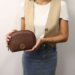 Vera Trousse in Pelle Morbida Beige TL142438