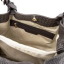 TL KeyLuck Sac Shopping en Cuir Imprimé Tressé Marron foncé TL141573