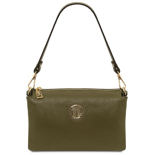 Sia Soft Leather Clutch Forest Green TL142479