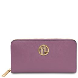 Financier Exclusive zip Around Leather Wallet Lilac TL142485
