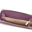 Financier Elegante Cartera en Piel con Cremallera en el Contorno Lila TL142485