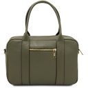 Maiorca Bolso en Piel y Cartera en Piel con Cremallera en el Contorno Verde Oscuro TL142486