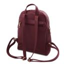 Djerba Mochila en Piel Suave y Cartera en Piel con Cremallera en el Contorno Bordeaux TL142488