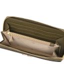 Maiorca Bolso en Piel y Cartera en Piel con Cremallera en el Contorno Verde Oscuro TL142486