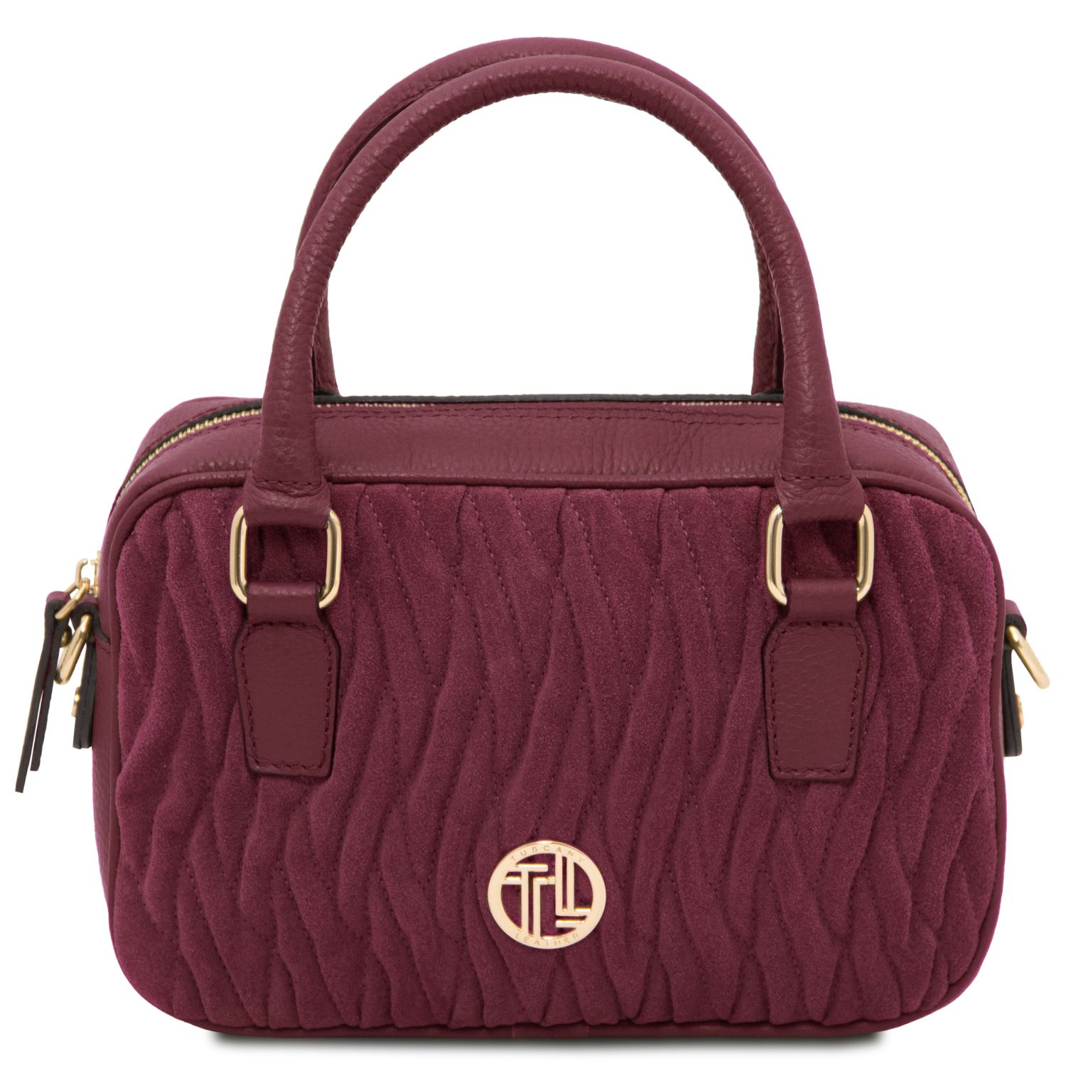 Borsa a mano in pelle Bordeaux
