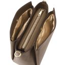 Abby Schultertasche aus Leder Dunkel Taupe TL142468