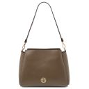 Creta Leather Shoulder bag and zip Around Leather Wallet Dark Taupe TL142487