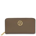 Creta Leather Shoulder bag and zip Around Leather Wallet Dark Taupe TL142487