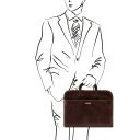 Sorrento Serviette Conférencier en Cuir Marron foncé TL141022