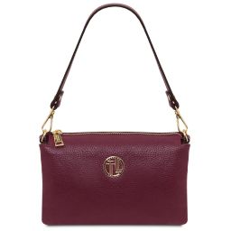 Sia Clutch aus Weichem Leder Bordeaux TL142479