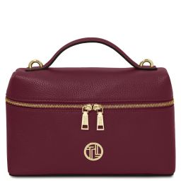 Scrigno Bolso a Mano en Piel Morbida Bordeaux TL142484